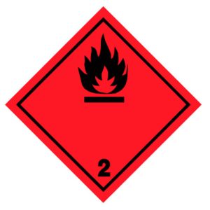 Знак «Опасность груза - воспламеняющиеся газы»